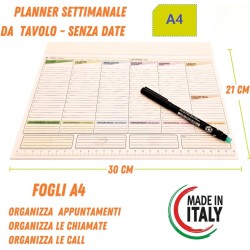 Planner Settimanale Da Scrivania A4 Pianificatore Settimanale Con Orario