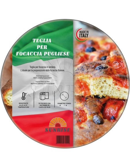 Tegame in Lamiera Per Focaccia Pugliese Barese Ø 36 cm
