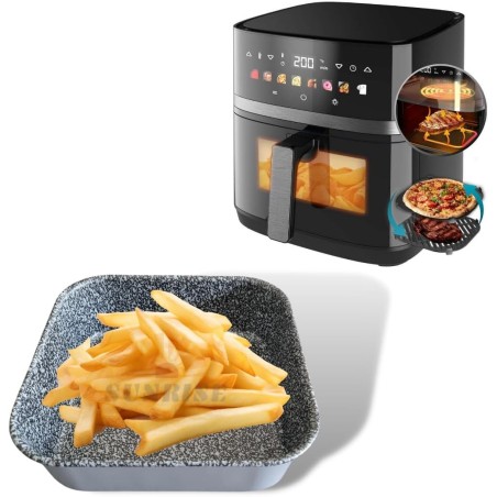 Teglia 20x20 per Friggitrice ad Aria 20 cm (Interno) Tegame Antiaderente