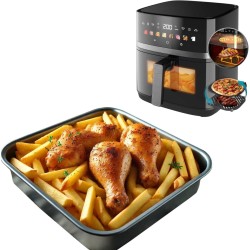 Teglia 20x20 per Friggitrice ad Aria 20 cm (Interno) Tegame Antiaderente