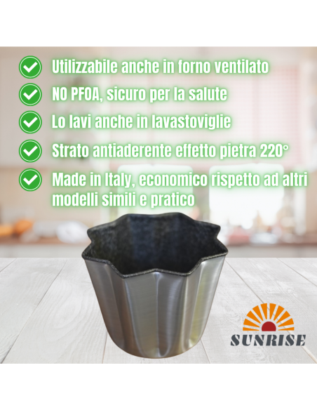 Stampo Pandoro Da 1 Kg in Alluminio Antiaderente (2 Pz)