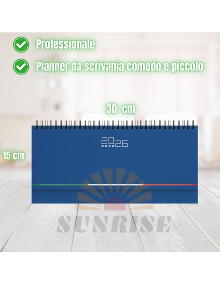 Planner Settimanale 2025 Da Scrivania Planner Spiralato 30x15 cm