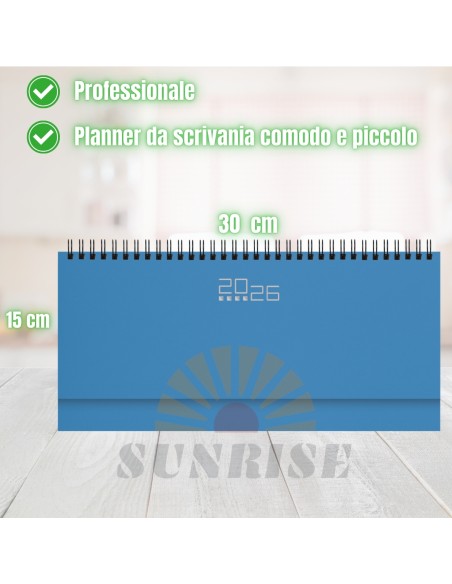Planner Settimanale 2025 Da Scrivania Planner Spiralato 30x15 cm