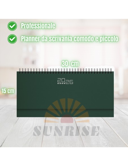 Planner Settimanale 2025 Da Scrivania Planner Spiralato 30x15 cm