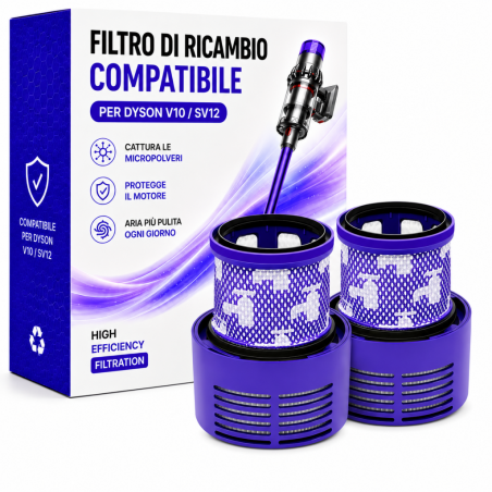 Filtro ricambio per Dyson V10 Compatibile Modello SV12 ( 2 Pz)