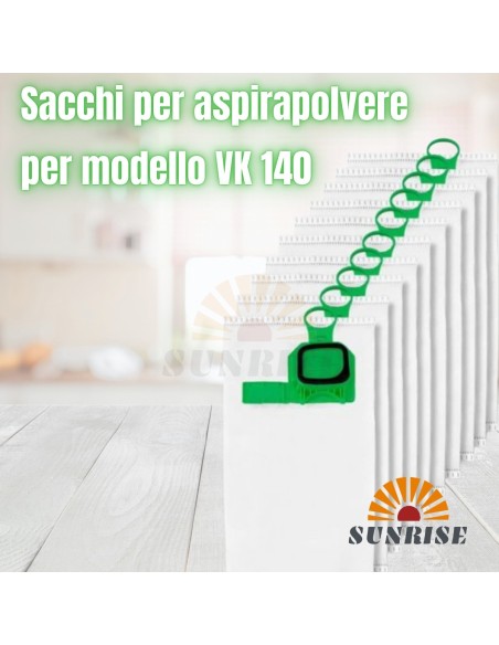 12 Sacchi Folletto VK 140 Sacchetti aspirapolvere Vorwerk VK140 - 12 Pz