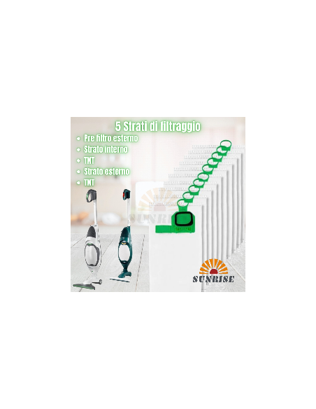 6 Sacchi Folletto VK 150 Sacchetti aspirapolvere Vorwerk VK150 - 6 Pz