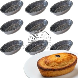 Stampi piccoli per Pasticciotti Leccesi in Alluminio antiaderente 8x6 cm - 9 pz