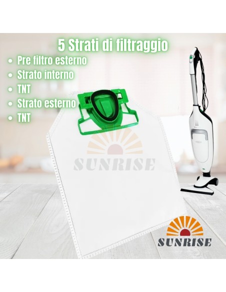 12 Sacchi Folletto VK 200 Sacchetti aspirapolvere Vorwerk VK200 - 12 Pz
